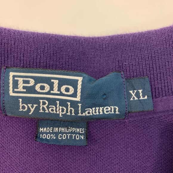 Vintage Polo Ralph Lauren Shirt Mens XL Extra Large Grape Purple Cotton Golf - Picture 4 of 8